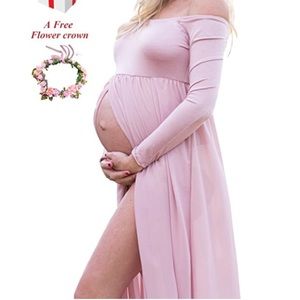 Baby pink maternity shoot dress!